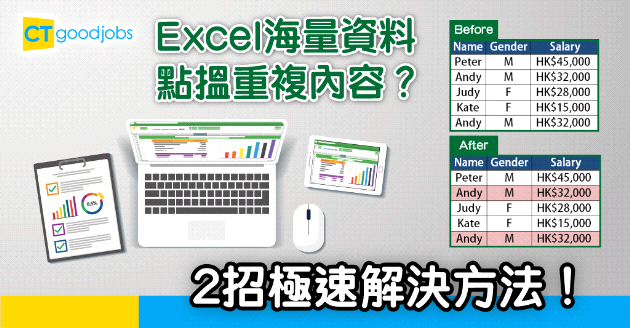 【文書技巧】提升Excel技能！2招找出表格中重複資料內容