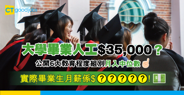 【薪酬趨勢】公開6大教育程度組別月入中位數！實際大學畢業生搵幾多？