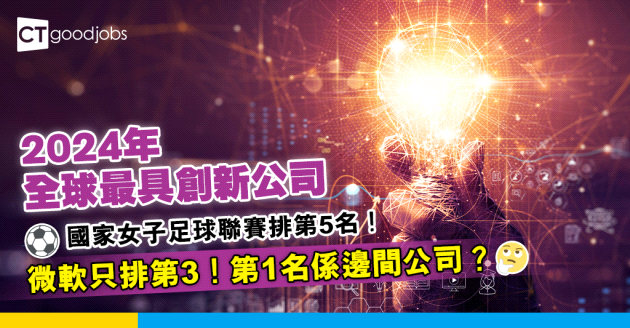 【全球最具創新公司】2024 年全球最具創新公司排名出爐！國家女子足球聯賽排第5名 微軟只排第3？第一名係OOO！