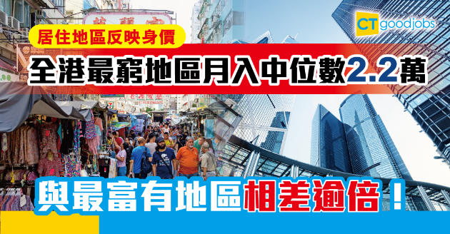 【貧富懸殊】各區月入中位數 最窮地區都有2.2萬？有兩區更破4萬？ 