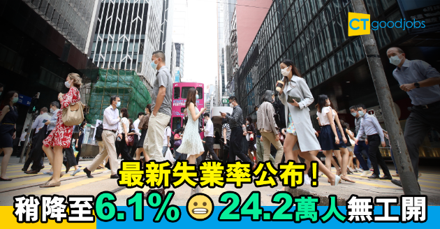 失業率微跌至6.1%　失業人數反升至24.2萬人 