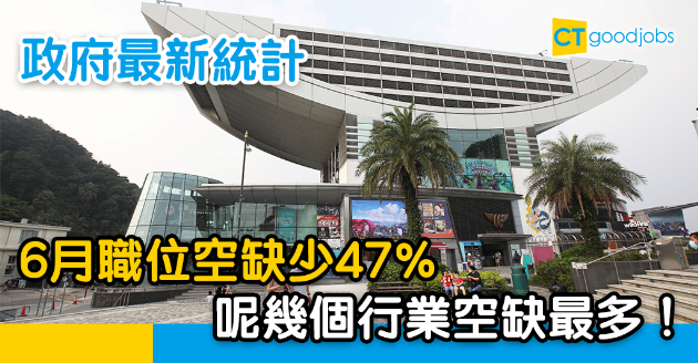 【政府統計】6月職位空缺少47%  呢幾個行業空缺最多！ 