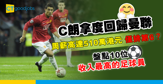 【體育熱話】C朗回歸曼聯周薪高達510萬 邊10位歐洲足球員最賺錢？ 