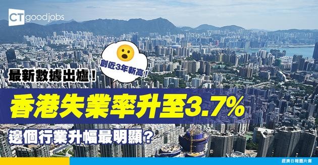 【社會現況】最新數據出爐！香港失業率升至3.7% 創近3年新高 邊個行業升幅最明顯？