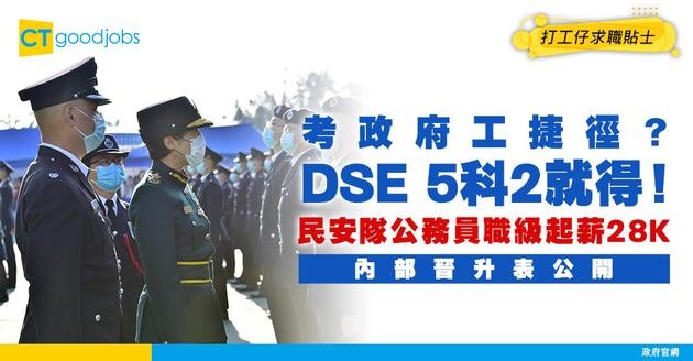 【民安隊薪酬表2026】行動及訓練主任起薪$28K！DSE 5科2級合資格申請（附完整晉升薪酬表）