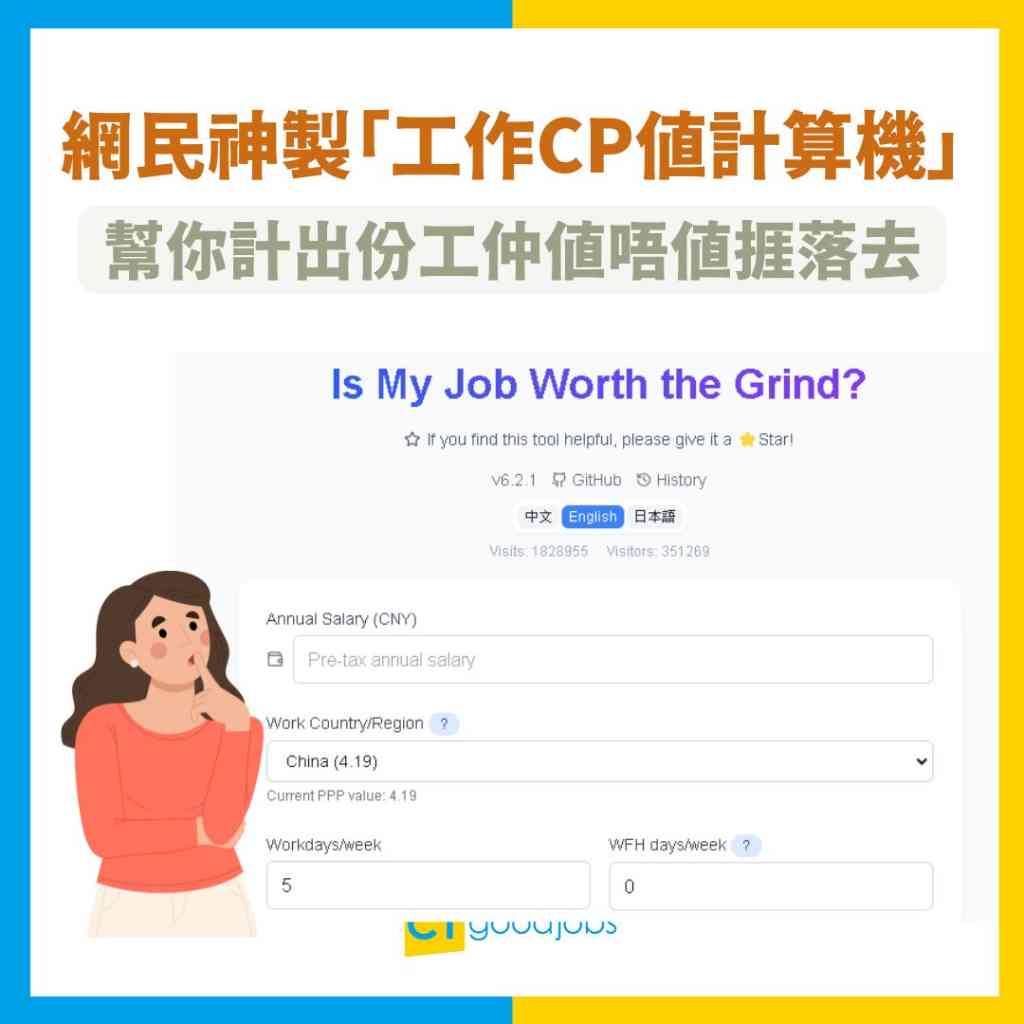 轉工考量】網民神製「工作CP值計算機」 幫你計出份工仲值唔值捱落去！